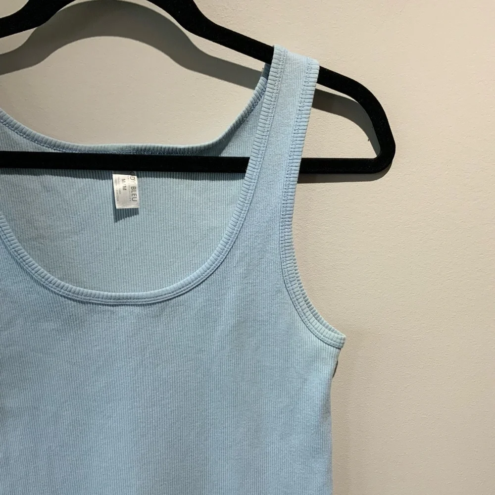 Light Blue Ribbed Tank Top - Picture 2 of 13